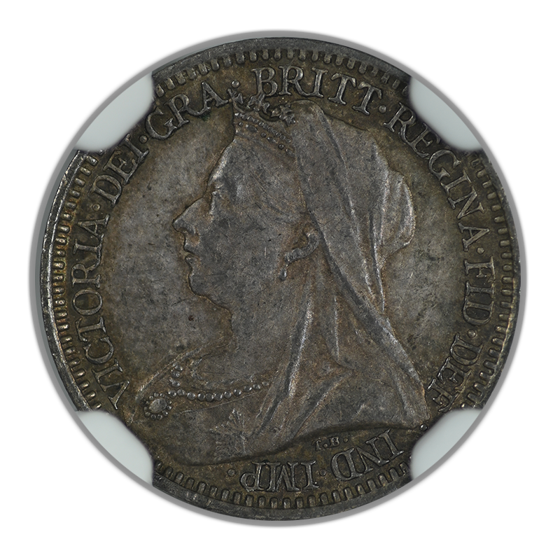 1901 Great Britain Silver 2P Pence Maundy NGC AU58