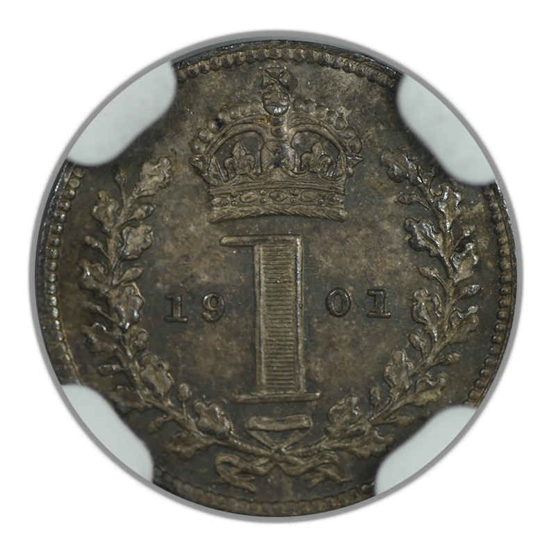 1901 Great Britain Silver 1P Penny Pence Maundy NGC MS65