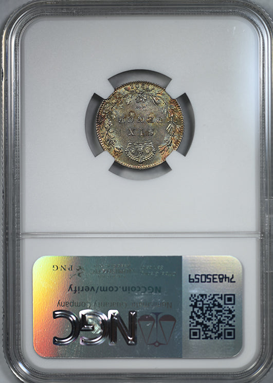 1901 Great Britain 6P Pence NGC MS64 - TONED!