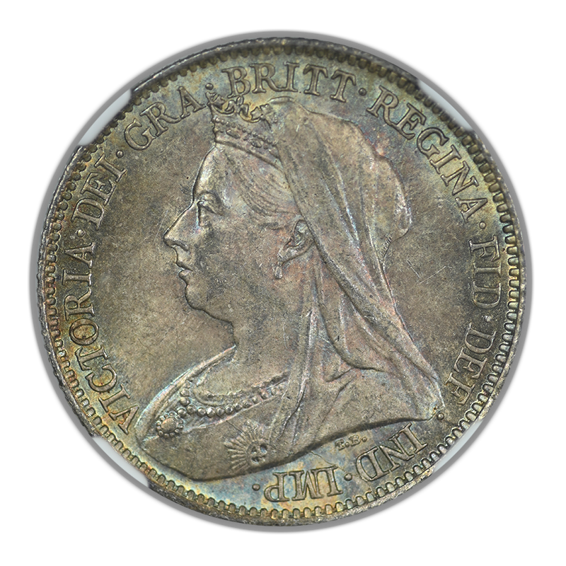 1901 Great Britain 6P Pence Sixpence NGC MS64 - TONED!