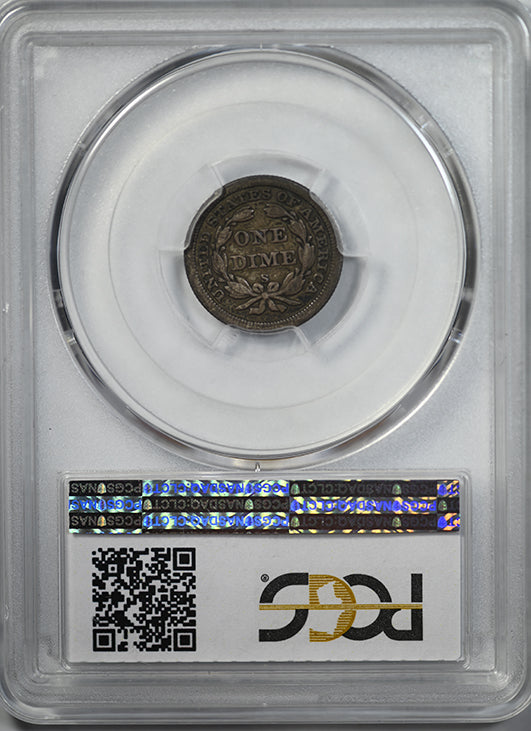 1860-S Liberty Seated Dime 10C PCGS VF25 Reverse Slab