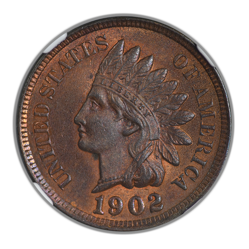 1902 Indian Head Cent 1C NGC MS64RB