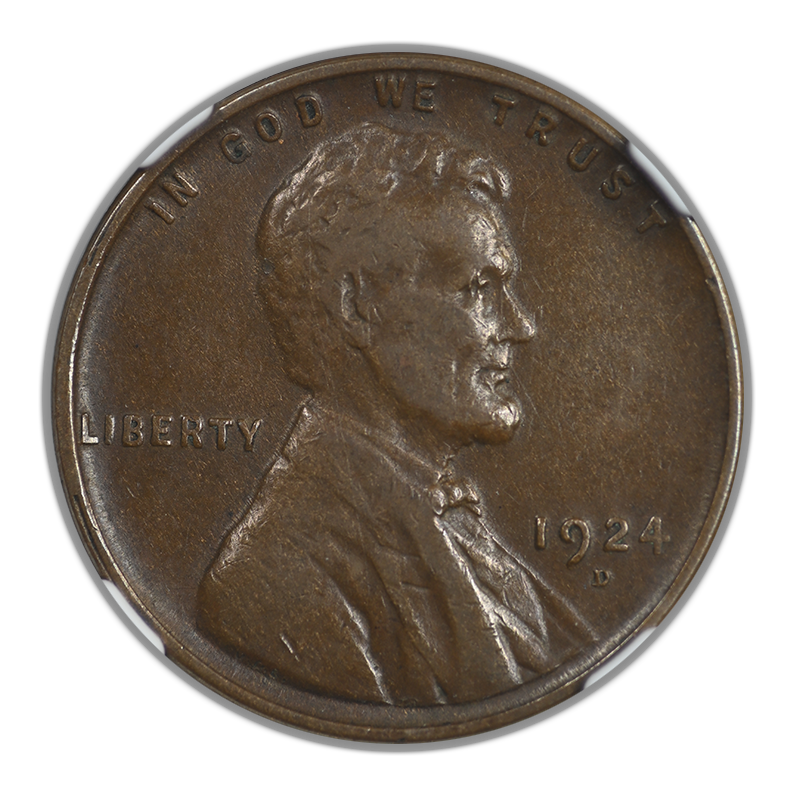 1924-D Lincoln Wheat Cent 1C NGC VF35BN