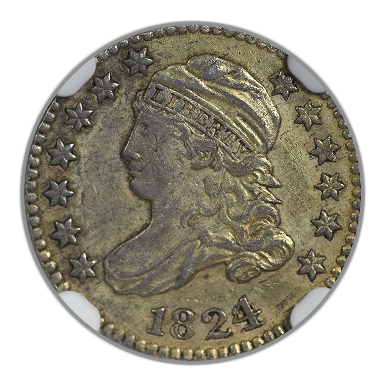 1824/2 Capped Bust Dime 10C NGC XF Details