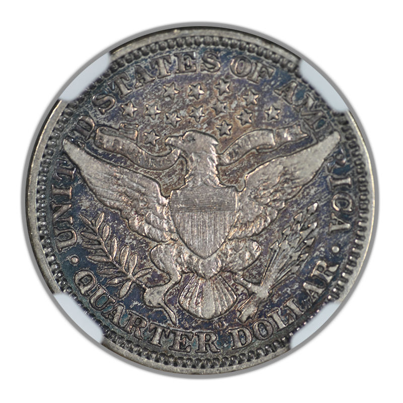 1908-O Barber Quarter 25C NGC VF25 - REVERSE TONED!