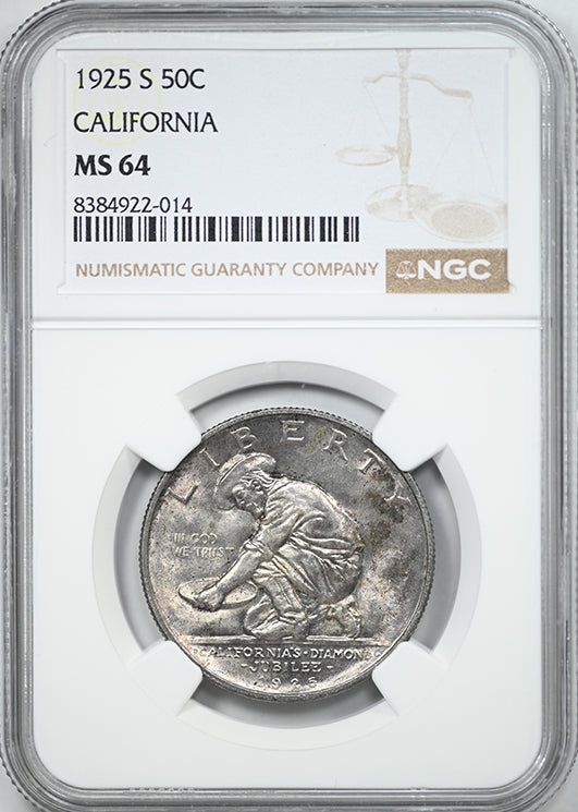 1925-S California Classic Commemorative Half Dollar 50C NGC MS64