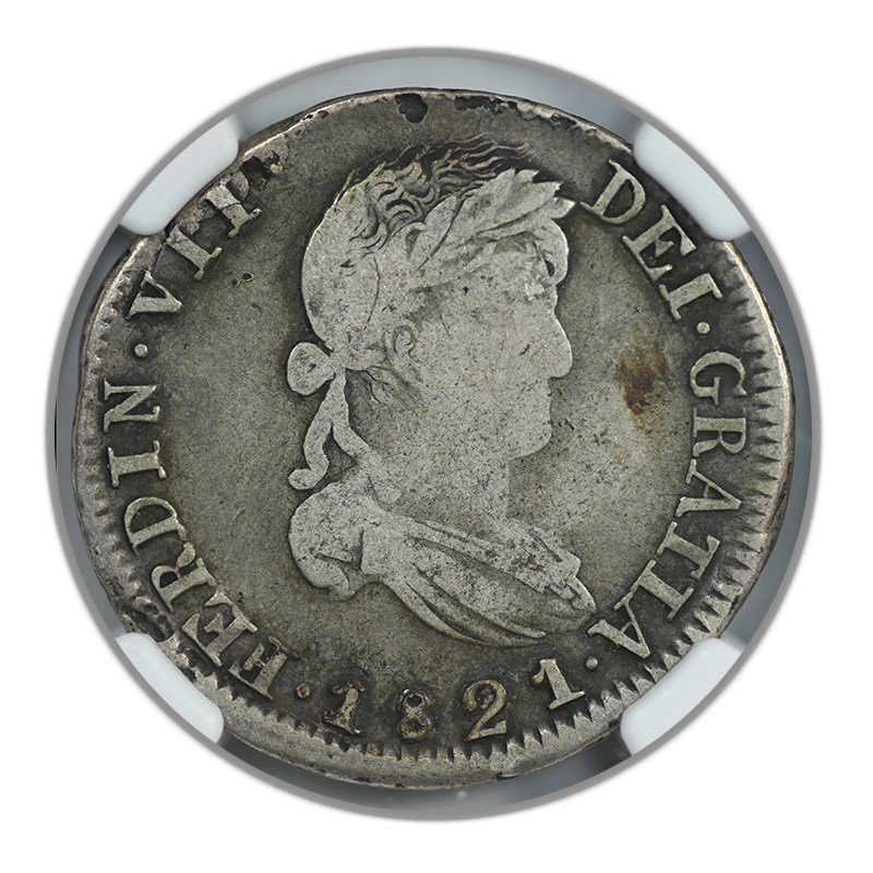 1821 Z RG Mexico 2R Reales Zacatecas NGC F15