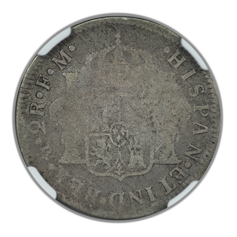 1776 MO FM Mexico 2R Reales NGC AG3