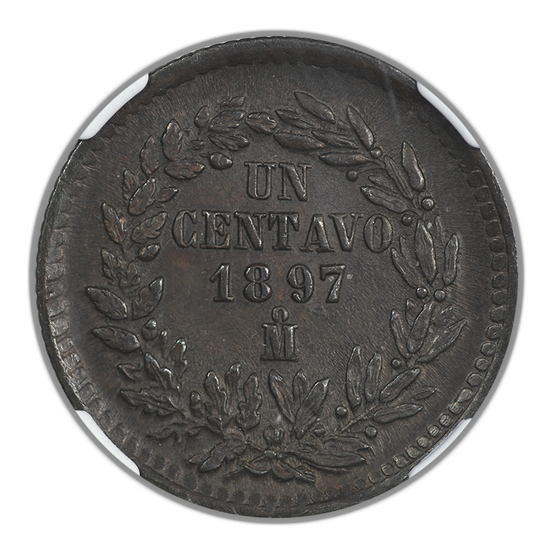 1897 MO Mexico 1C Centavo NGC AU58BN