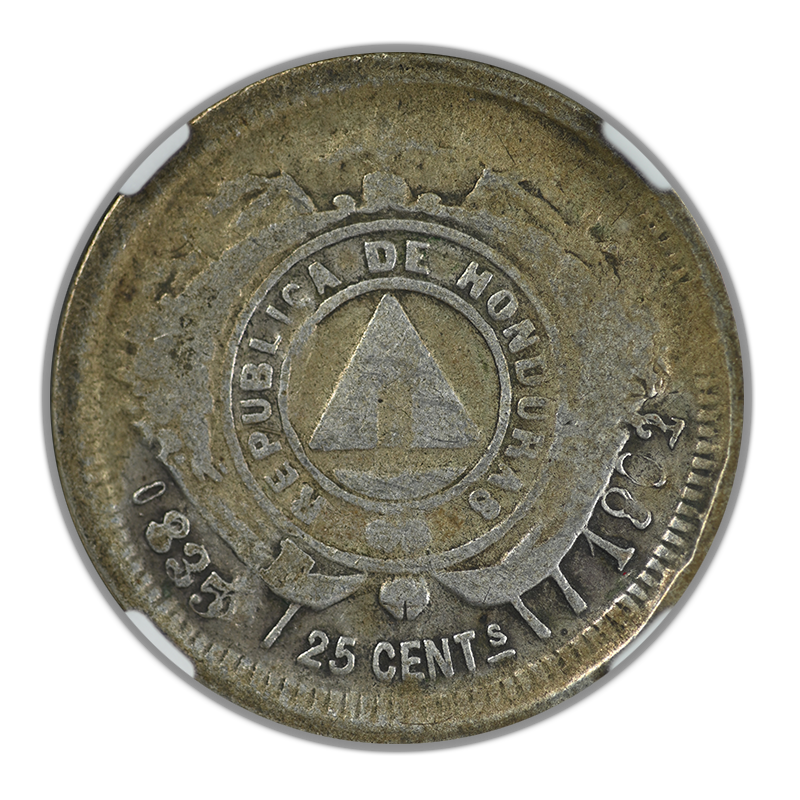 1892/81 Honduras 25C Centavos NGC F12