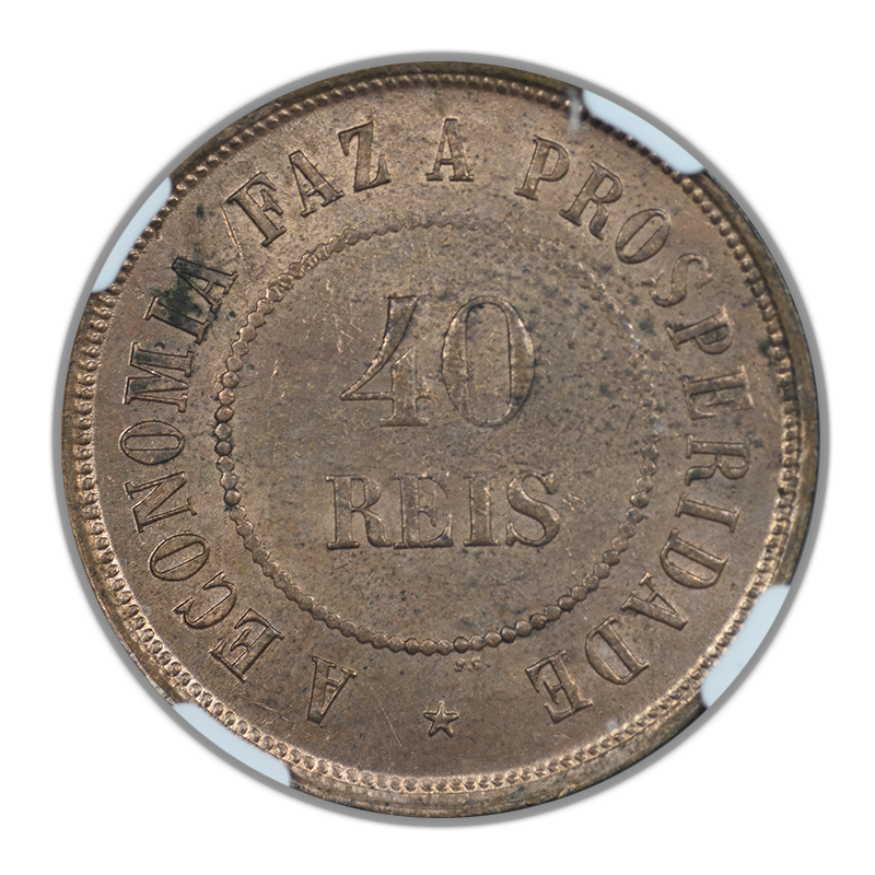 1907 Brazil 40R Reis NGC MS63RB