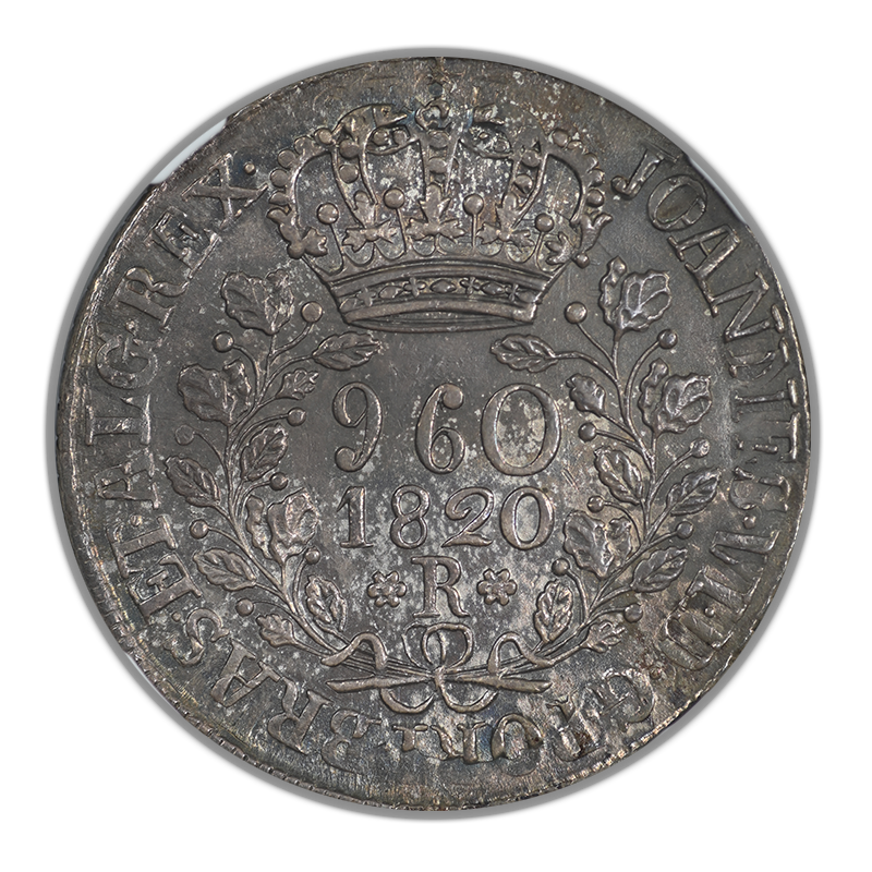 1820 R Brazil 960R Reis NGC AU58