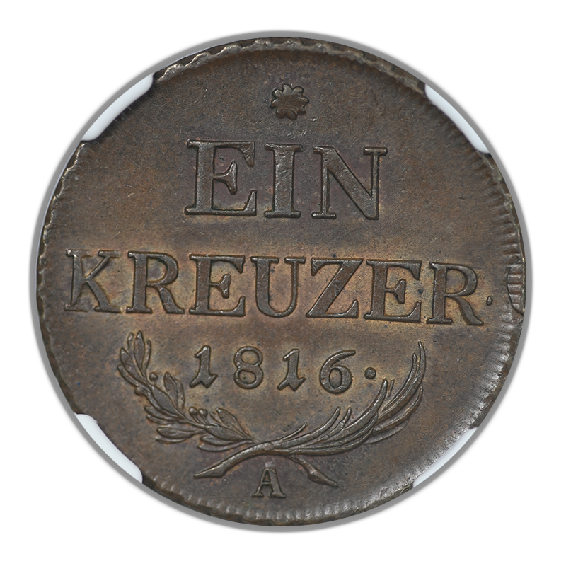 1816A Austria 1K Kreuzer NGC AU58BN