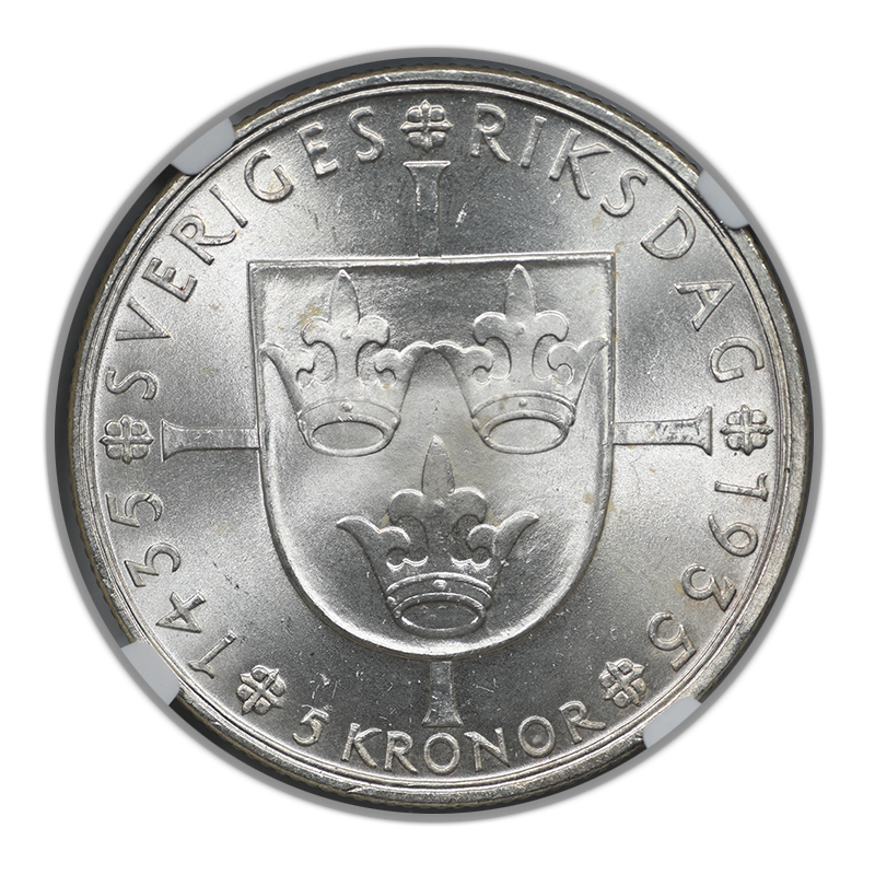1935 G Sweden 5K Kronor NGC MS63 - Riksdag Anniversary