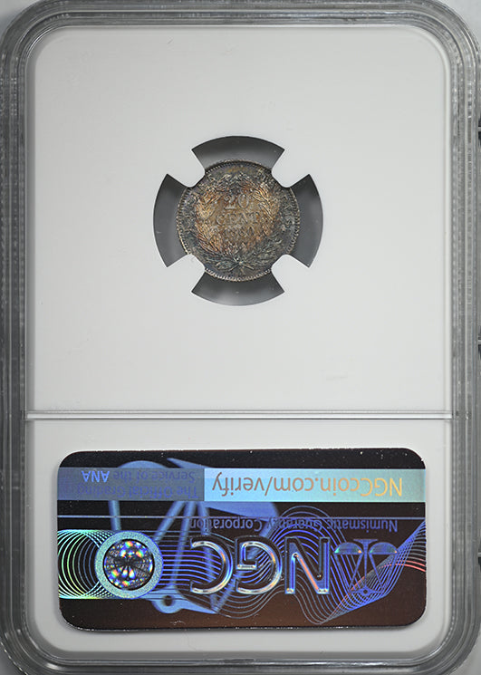 1860/50A France 20C Centimes NGC MS63 - TONED!