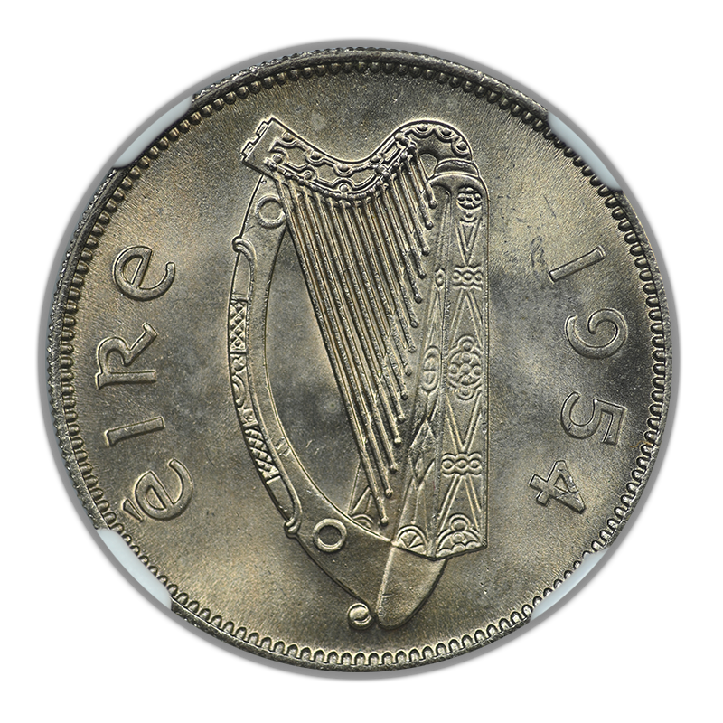 1954 Ireland 1S Shilling NGC MS65
