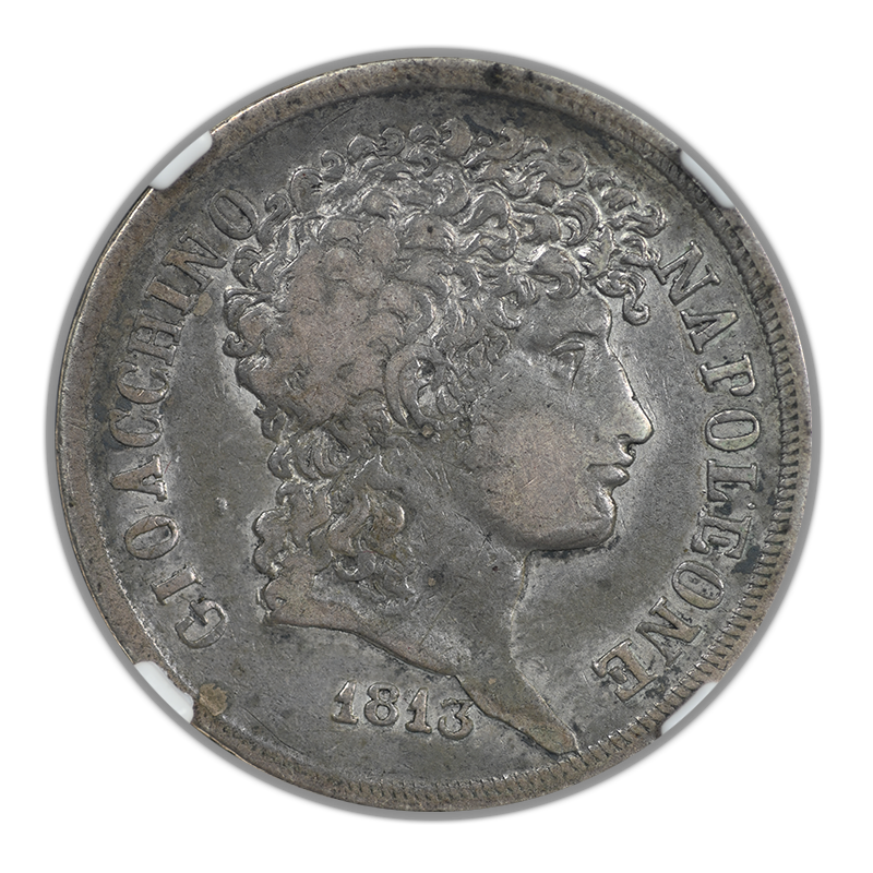 1813 Italy 2L Lire Naples & Sicily NGC VF30