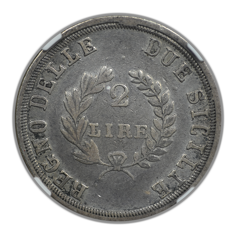 1813 Italy 2L Lire Naples & Sicily NGC VF30