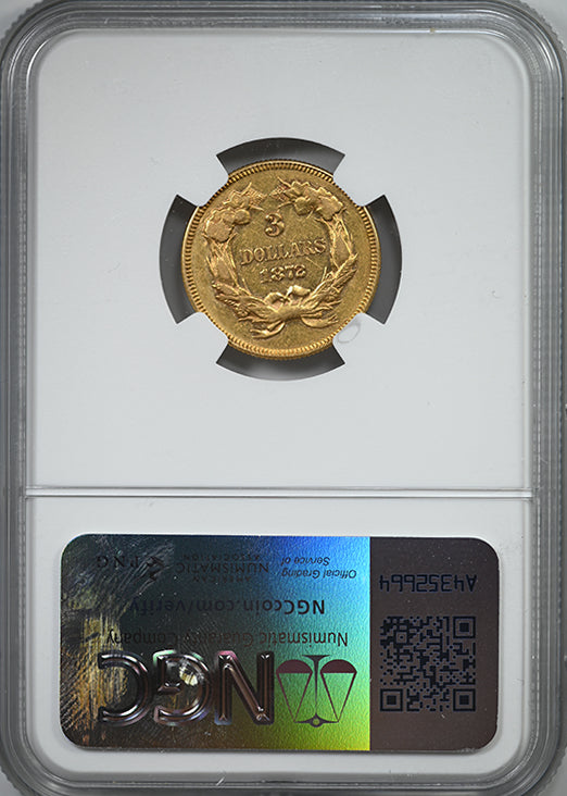 1872 Indian Princess Gold Three Dollar Piece $3 NGC XF Details