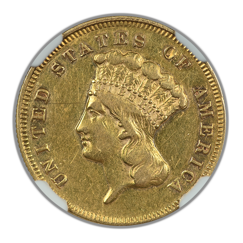 1872 Indian Princess Gold Three Dollar Piece $3 NGC XF Details