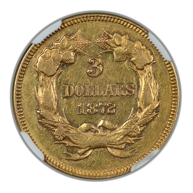 1872 Indian Princess Gold Three Dollar Piece $3 NGC XF Details