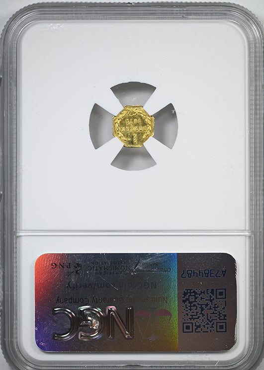 1871 Octagonal California Fractional Gold Liberty Head 1/4 Dollar G25C NGC MS65 BG-717