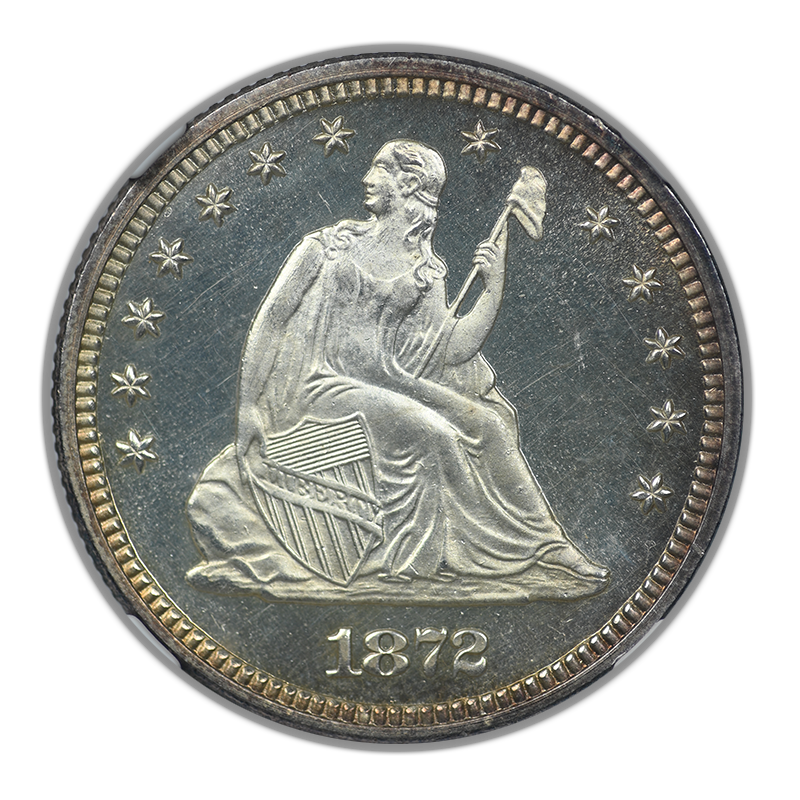 1872 Proof Liberty Seated Quarter 25C NGC PF64 CAMEO