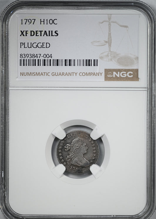 1797 Draped Bust Half Dime H10C NGC XF Details