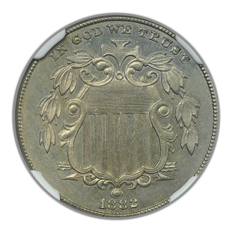 1882 Shield Nickel 5C NGC MS62