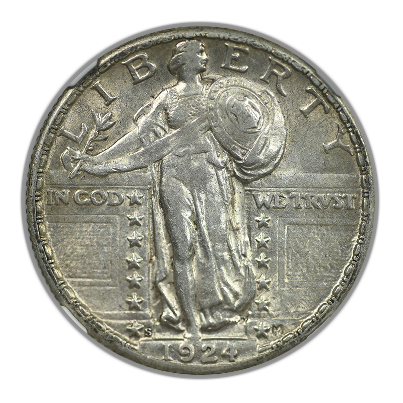 1924-S Standing Liberty Quarter 25C NGC AU58