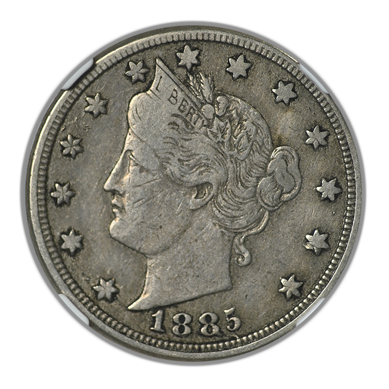 1885 Liberty V-Nickel 5C NGC VF20