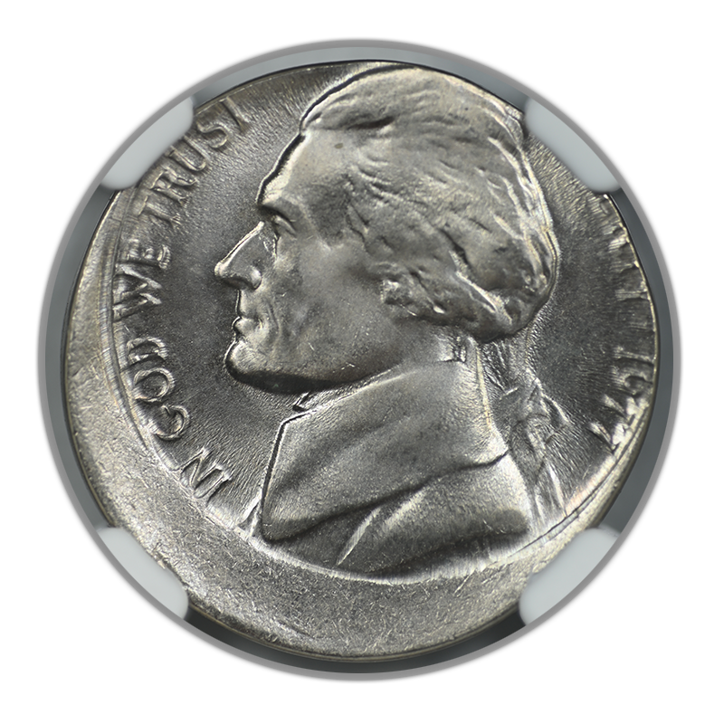 1977 Jefferson Nickel 5C NGC Mint Error MS65 5FS Full Steps Struck 15% Off Center