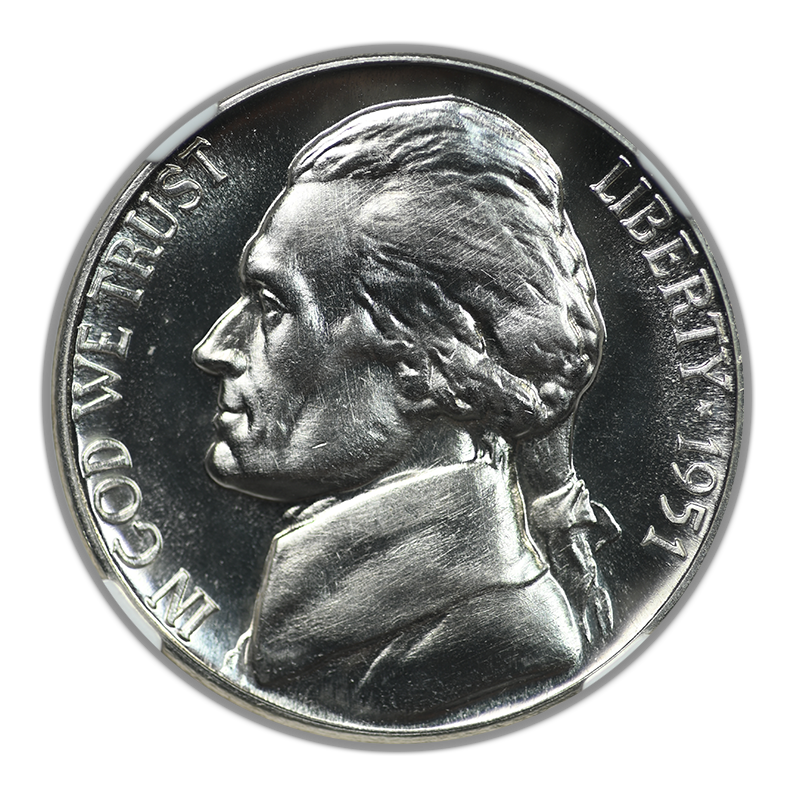 1951 Proof Jefferson Nickel 5C NGC PF69