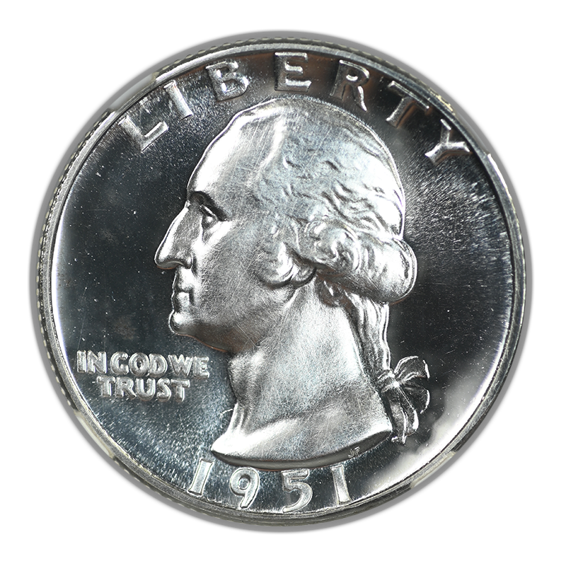 1951 Proof Washington Quarter 25C NGC PF67CAM Cameo