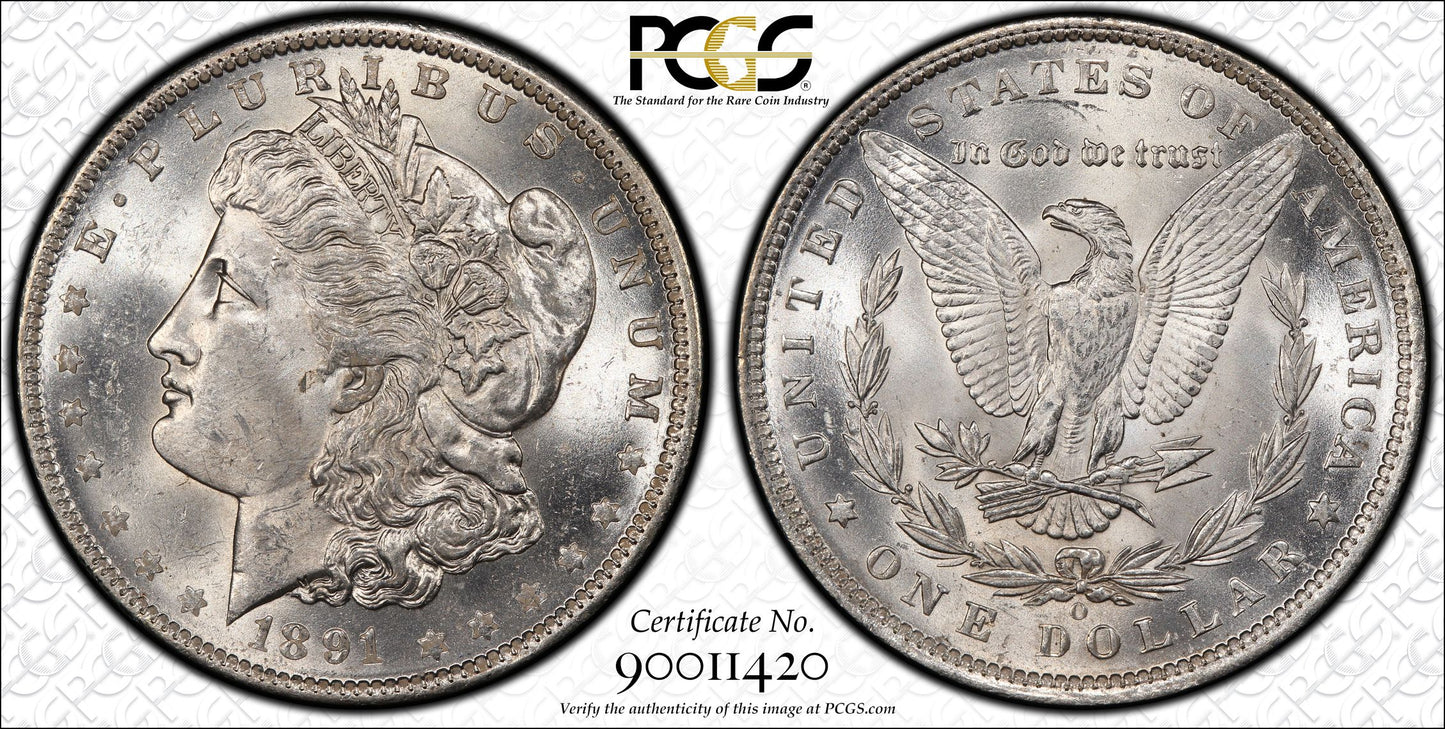1891-O Morgan Dollar $1 PCGS MS63