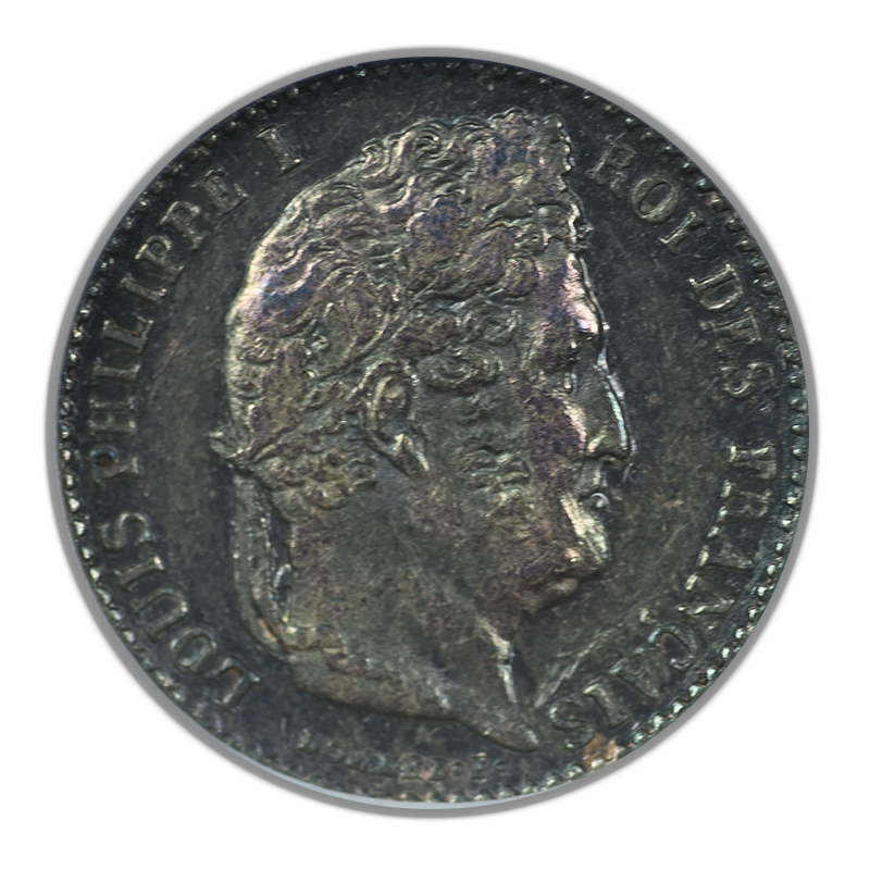 1832-A France 1/4FR Franc ANACS Soapbox AU50 - TONED!