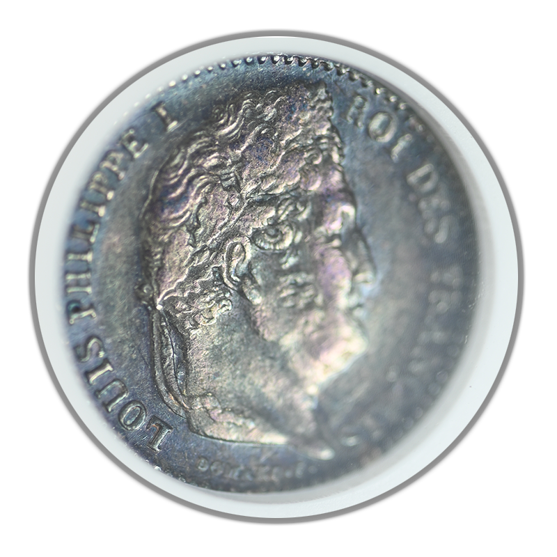 1832-A France 1/4FR Franc ANACS Soapbox AU50 - TONED!