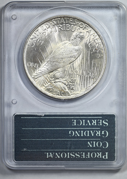1923 Peace Dollar $1 PCGS Rattler MS64