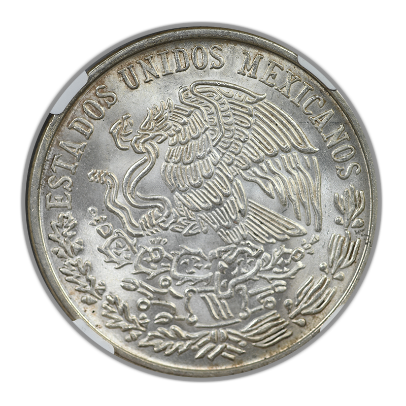 1978 Mo Mexico S100P Pesos NGC Mint Error MS66 - Obverse Lamination "Scarface"