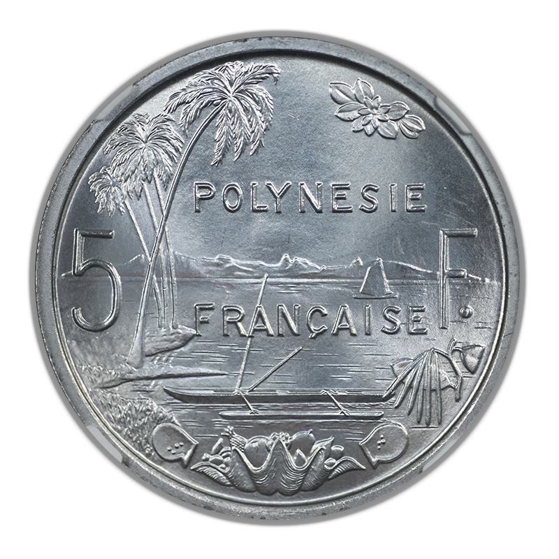 1965 French Polynesia 5F Francs NGC MS66