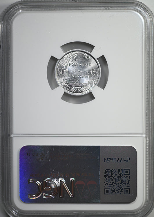 1965 French Polynesia 50C Centimes NGC MS67