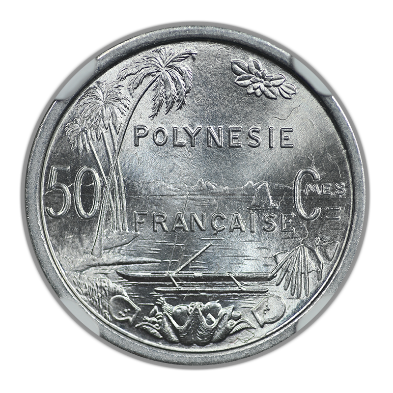 1965 French Polynesia 50C Centimes NGC MS67