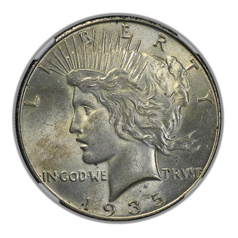1935 Peace Dollar $1 NGC MS62