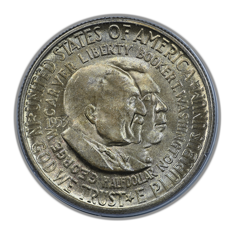 1953-S Washington Carver Classic Commemorative Half Dollar 50C PCGS Rattler MS65