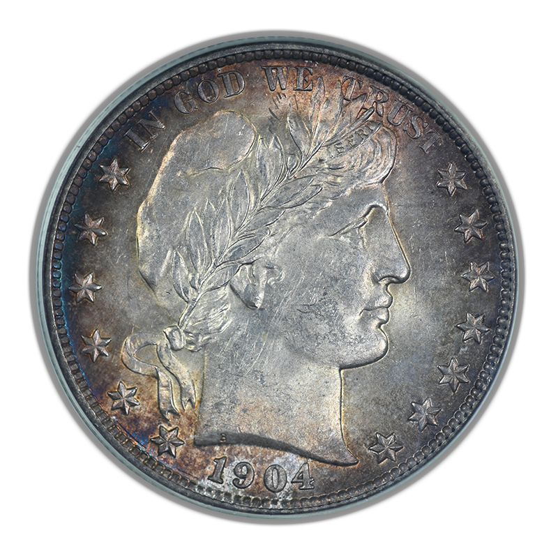 1904 Barber Half Dollar 50C PCGS MS61 OGH - TONED!