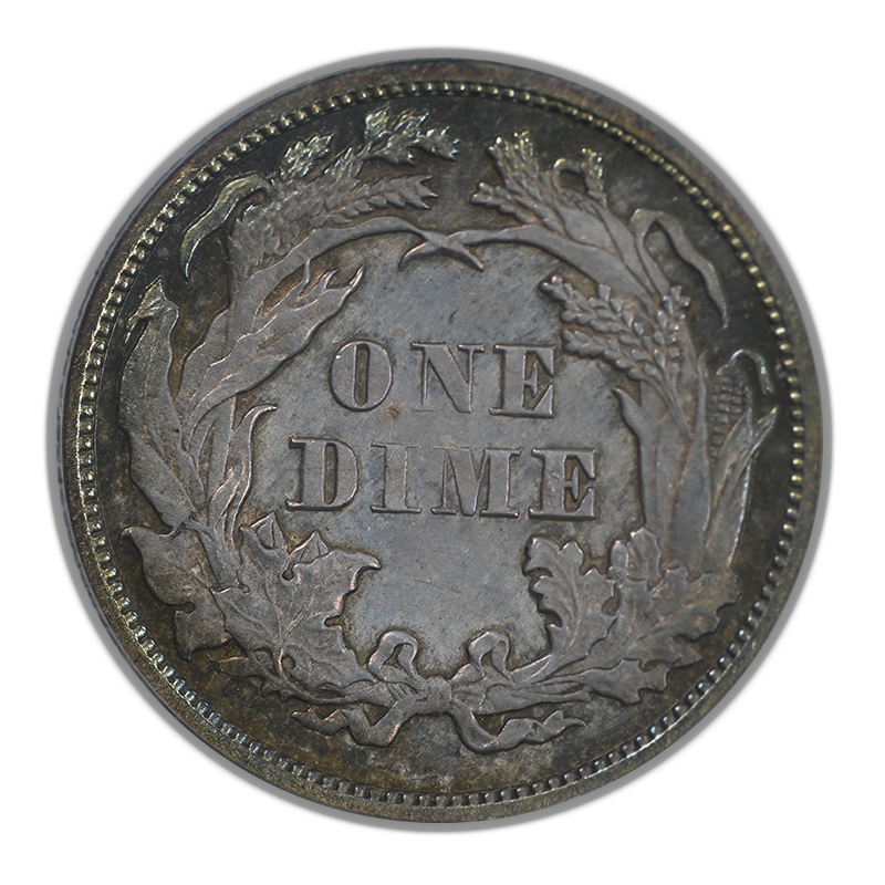 1875 Proof Liberty Seated Dime 10C PCGS PR62 OGH - TONED!