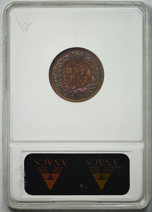 1885 Proof Double Die Reverse Indian Head Cent 1C ANACS PF63RB - AWESOME TONING! Reverse Slab