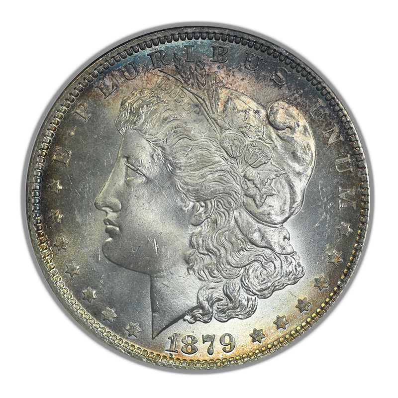 1879 Morgan Dollar $1 ANACS Soapbox MS64 - TONED! Obverse