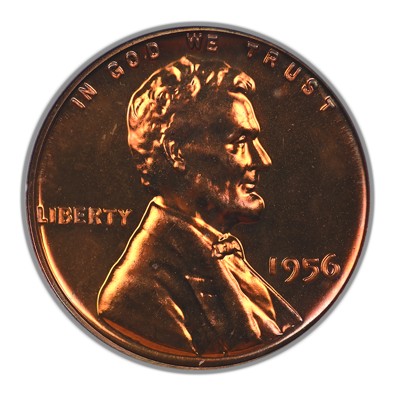 1956 Proof Doubled Die Obverse Lincoln Wheat Cent 1C ANACS Soapbox PF65RD
