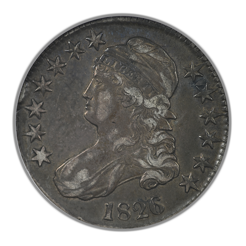 1826 Capped Bust Half Dollar 50C ANACS Soapbox XF40 - REVERSE TONED!
